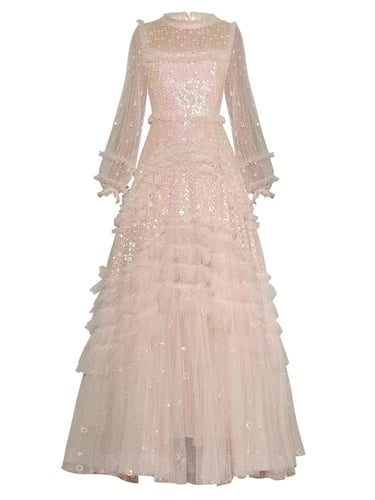 فستان طويل لمعه