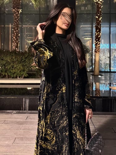 عباية شيفون مخمل(L9)