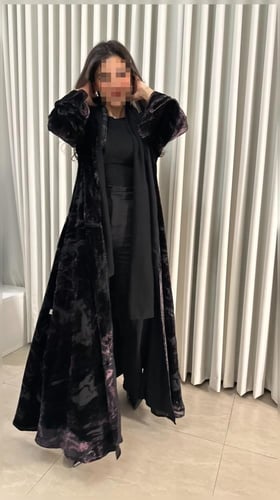 عباية مخمل شيفون(L7)