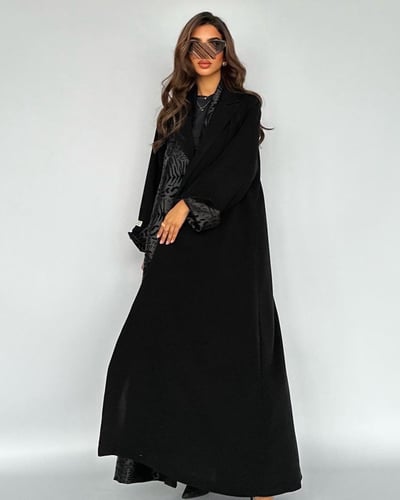 عباية كريب اسود