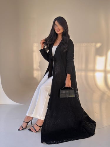 عباية شيفون دانتيل