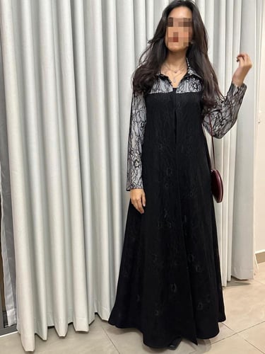 عباية دانتيل اسود(L6)
