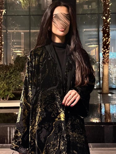 عباية شيفون مخمل(L9)