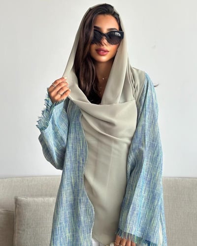 عباية لينن ملونة