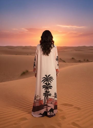 ثوب نسائي مشجر جمل