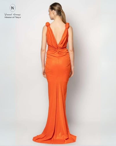 فستان لاميه سهره لون برتقالي