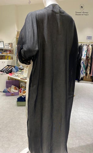 عباية ابيض واسود شفاف - بيت نايا