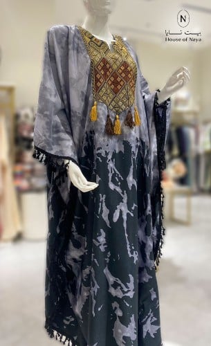 ثوب قطن بتطريز يدوي من الصدر - بيت نايا