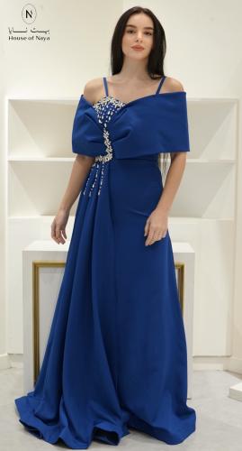 فستان سهرة مزين بالكريستال