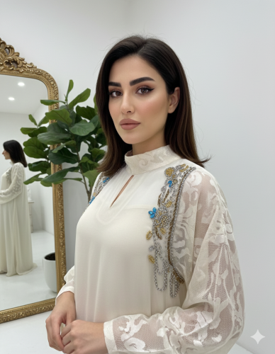 ثوب لينن تطريز