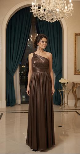 فستان نحاسي لامع جذاب