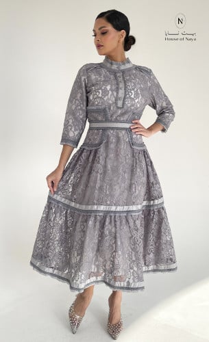 فستان جوبير فرنسي باللون الرمادي - بيت نايا