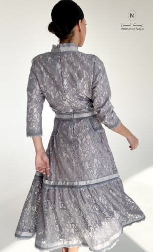 فستان جوبير فرنسي باللون الرمادي - بيت نايا