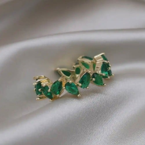 خاتم الزمرد المزدوج باللون الاخضر