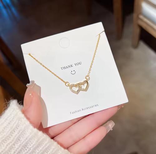 سلسال قلبين متداخلين أنيق