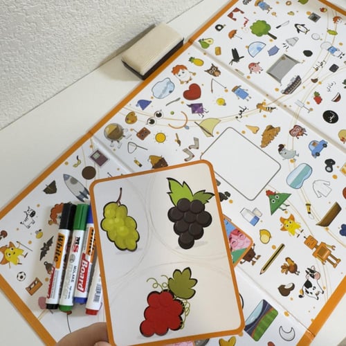 وسيلة كلمات ورسومات لعبة لوحية لتعليم المفردات