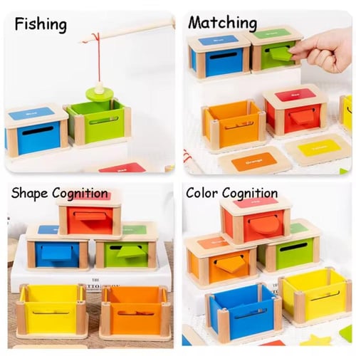 لعبة منتسوري فرز الاشكال والالوان الخشبية