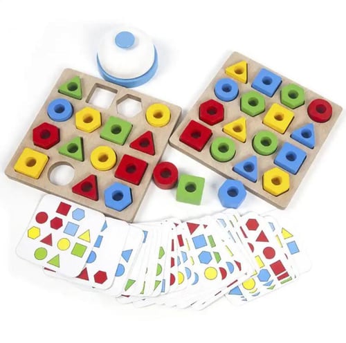 لعبة ترتيب الاشكال الخشبية