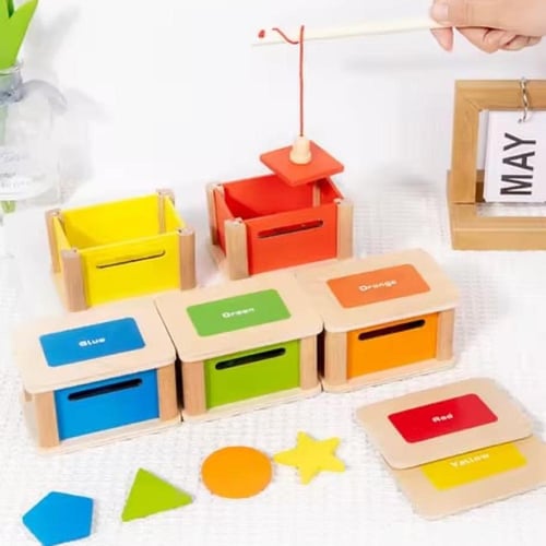لعبة منتسوري فرز الاشكال والالوان الخشبية