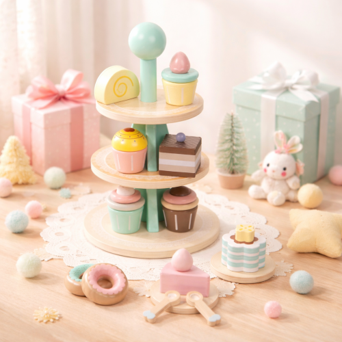 لعبة الكيك والحلويات الخشبية