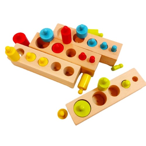 اداة منتسوري الاسطوانات ذات المقبض الملونة