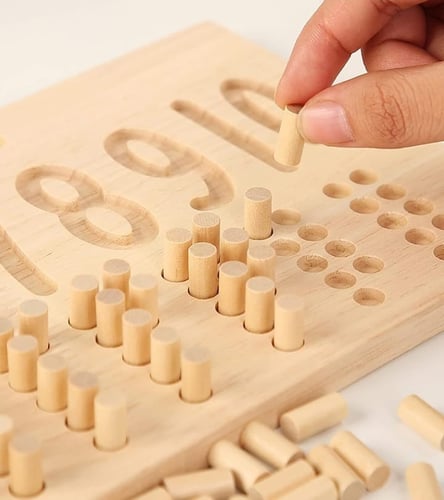 لعبة منتسوري تعلم الارقام والرياضيات الخشبية
