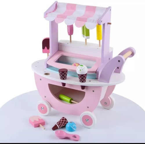 عربة الحلوى والايس كريم الخشبية