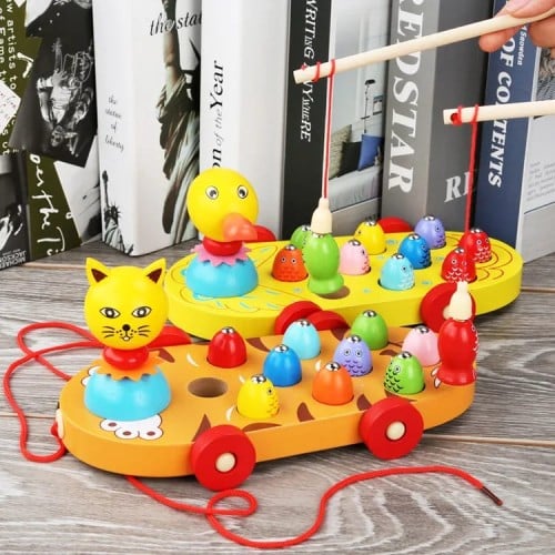 لعبة صيد السمك الخشبية