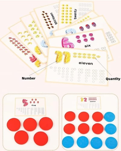 لعبة منتسوري تعلم الارقام والرياضيات الخشبية