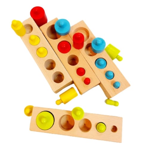 اداة منتسوري الاسطوانات ذات المقبض الملونة