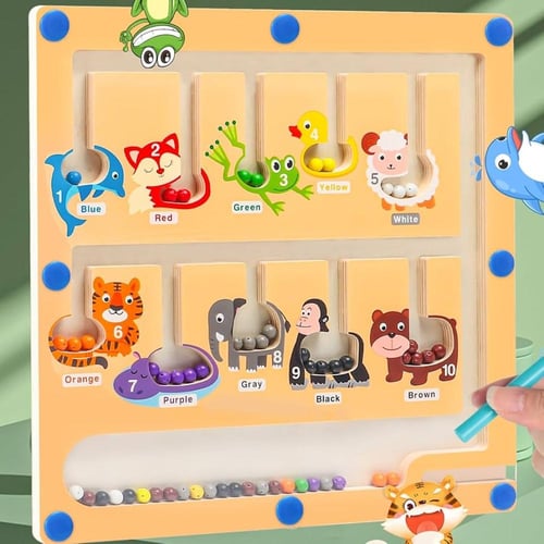 لعبة تصنيف الالوان بالخرز والقلم المغناطيسي
