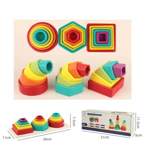 لعبة ترتيب الاكواب الخشبية حسب الحجم