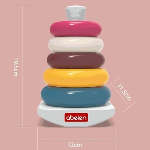 لعبة منتسوري تكديس ورص رينبو الحلقات