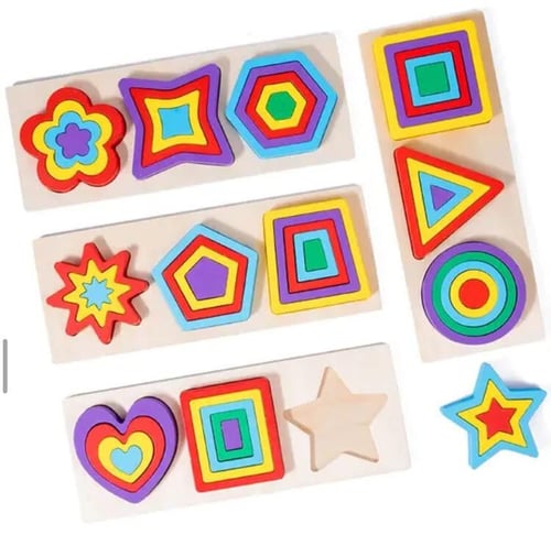 لعبة ترتيب اشكال هندسية ملونة