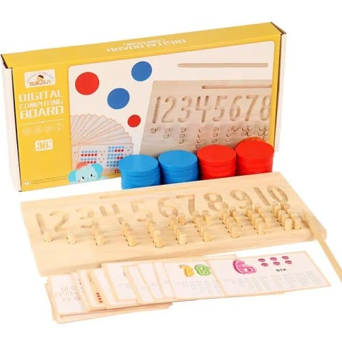 لعبة منتسوري تعلم الارقام والرياضيات الخشبية
