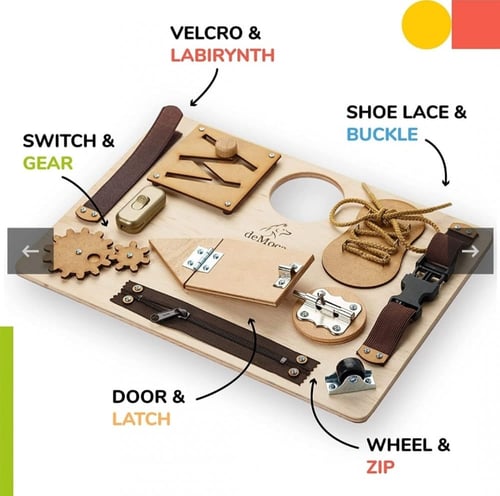 لوح مونتيسوري متعدد المهارات ( busy board )
