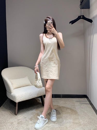 توب طويل ابيض /بني موديل 1326