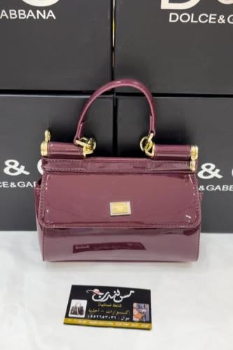 شنطة حجم ميني عنابي لامع 16838