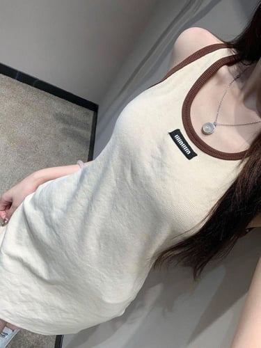 توب طويل ابيض /بني موديل 1326