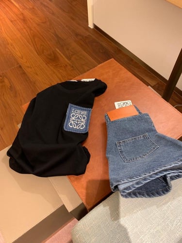 طقم قطعتين اسود /تنورة جينز موديل 1323