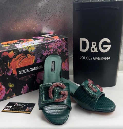 سليبر كعب اخضر موديل 16795