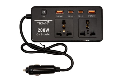 محول طاقة السيارة تيكنال 200 واط مع منافذ AC مزدوج...