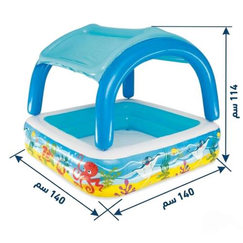 مسبح أطفال قابل للنفخ مع مظلة من Bestway 140×140×1...