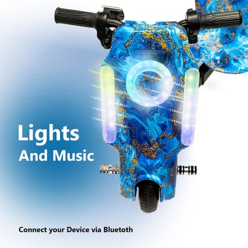 سكوتر درفت كهربائي للأطفال مع بلوتوث وإضاءة LED -...