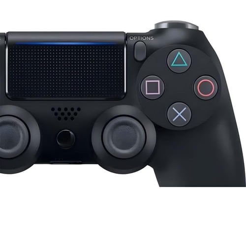 وحدة تحكم بلايستيشن 4 لاسلكية سوداء مع مكبر صوت مد...