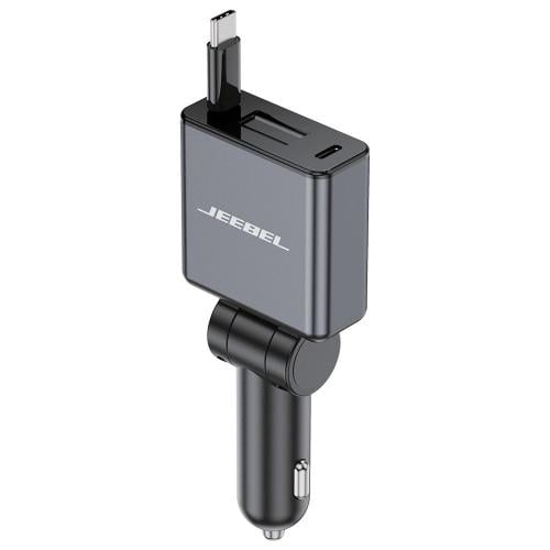 جيبل شاحن سيارة سريع 60 واط بكيبل مدمج USB-C قابل...