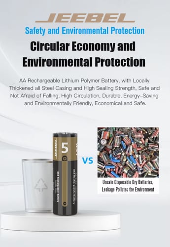 بطاريات جيبيل JE-B380 AA ليثيوم قابلة للشحن بمنفذ...