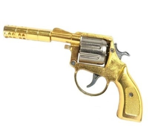 مسدس حديد للأطفال مع كاتم صوت - لعبة مسدس معدني وا...