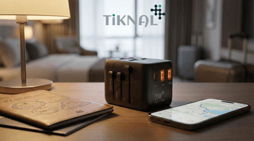 شاحن دولي عالمي تكنل GaN بقدرة 20W – 3 مخارج USB و...