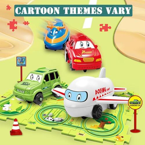 لعبة بازل مسار سيارات كهربائية للأطفال